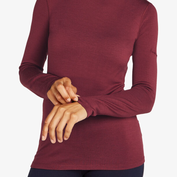 Bluza de corp femei Icebreaker 260 Tech LS Turtleneck - port