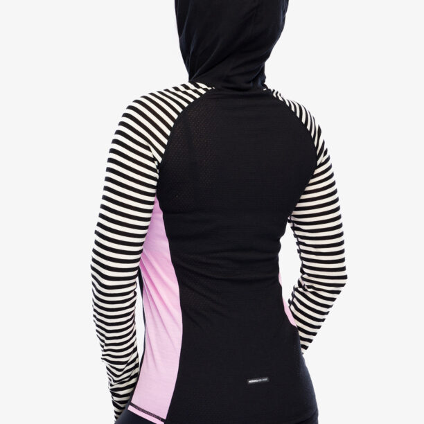 Bluza de corp femei Mons Royale Bella Tech Hood - pink stripe preţ