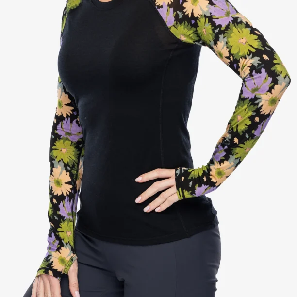 Cumpăra Bluza de corp femei Mons Royale Bella Tech LS - alpine bloom/black