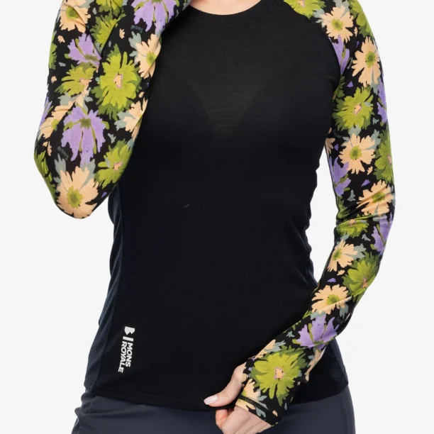 Preţ Bluza de corp femei Mons Royale Bella Tech LS - alpine bloom/black