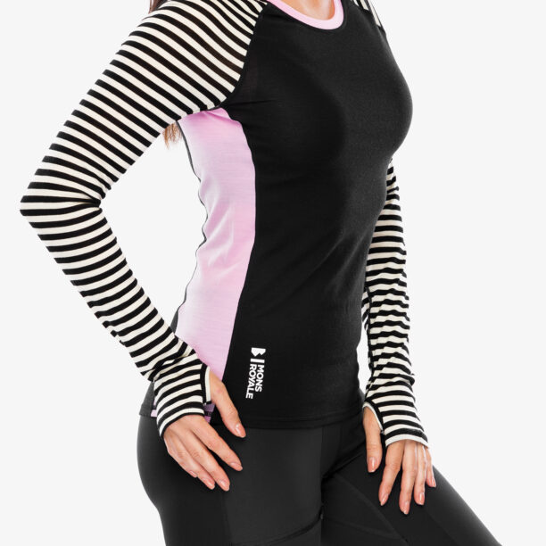 Cumpăra Bluza de corp femei Mons Royale Bella Tech LS - pink stripe