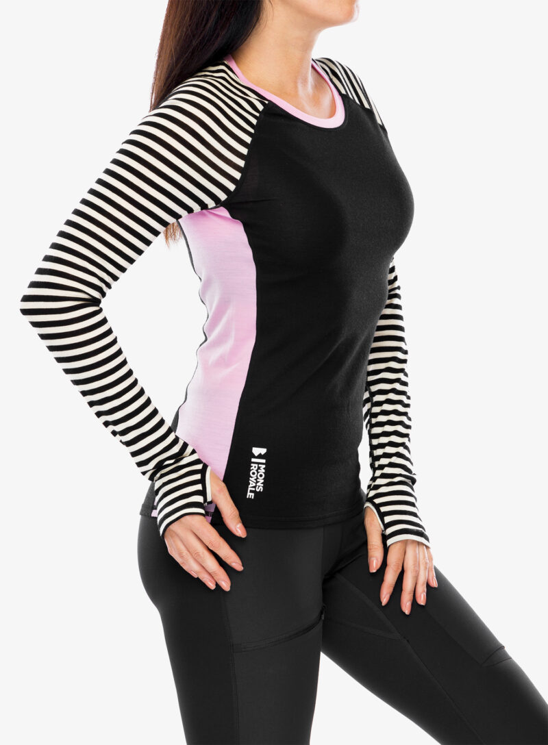 Cumpăra Bluza de corp femei Mons Royale Bella Tech LS - pink stripe