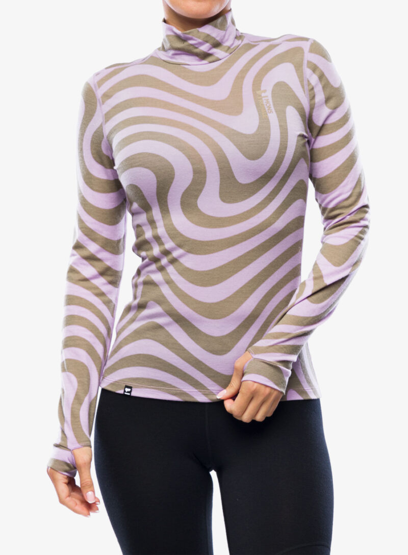 Cumpăra Bluza de corp femei Mons Royale Cascade Mock Neck LS - blazing trails