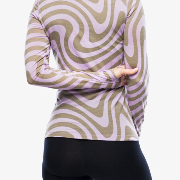 Preţ Bluza de corp femei Mons Royale Cascade Mock Neck LS - blazing trails