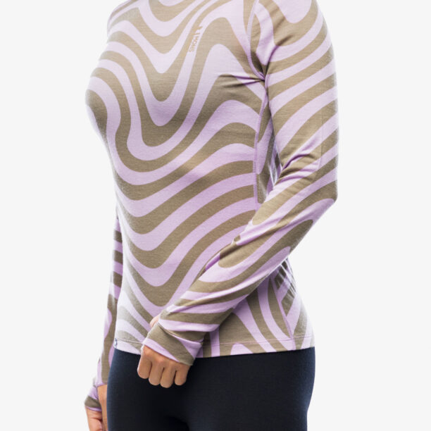 Bluza de corp femei Mons Royale Cascade Mock Neck LS - blazing trails