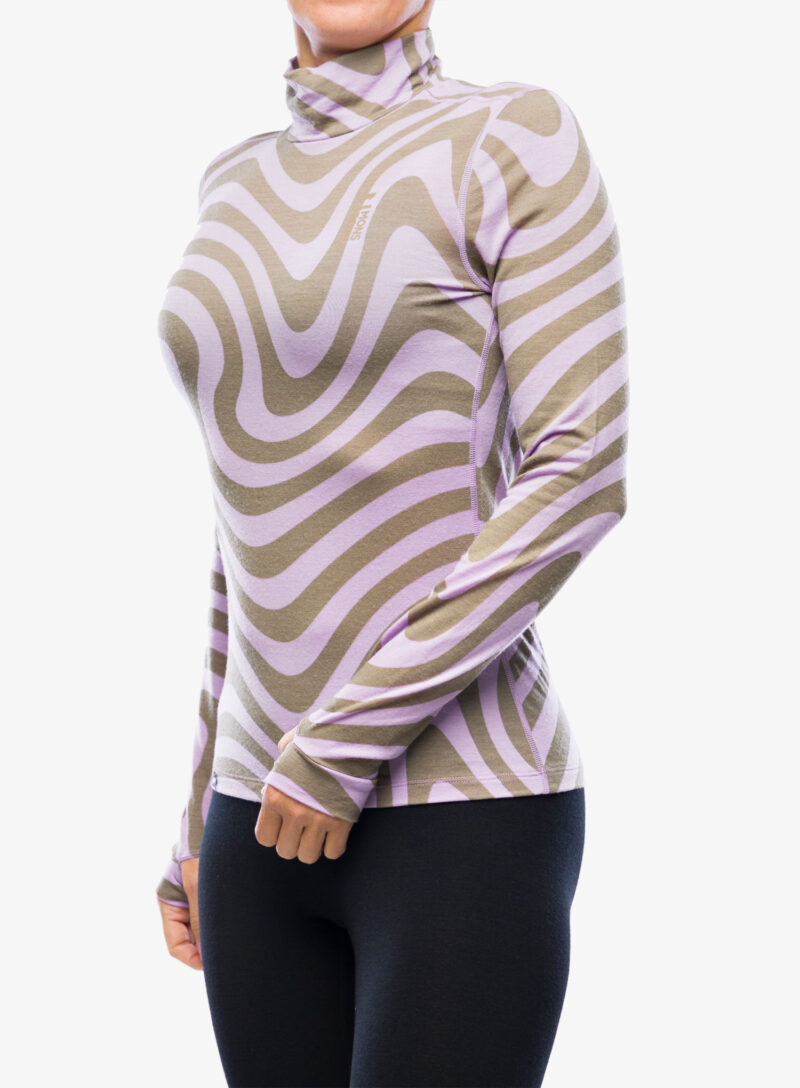 Bluza de corp femei Mons Royale Cascade Mock Neck LS - blazing trails