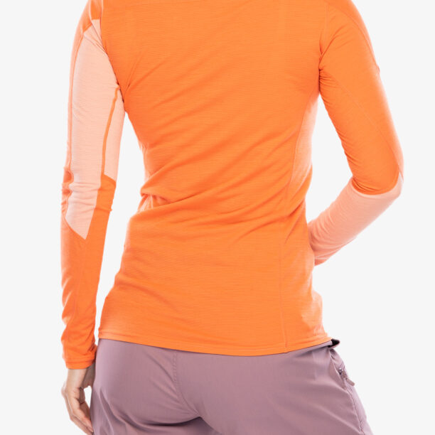 Bluza de corp femei Norrona Falketind Equaliser Merino Round Neck - peach amber/orange alert preţ