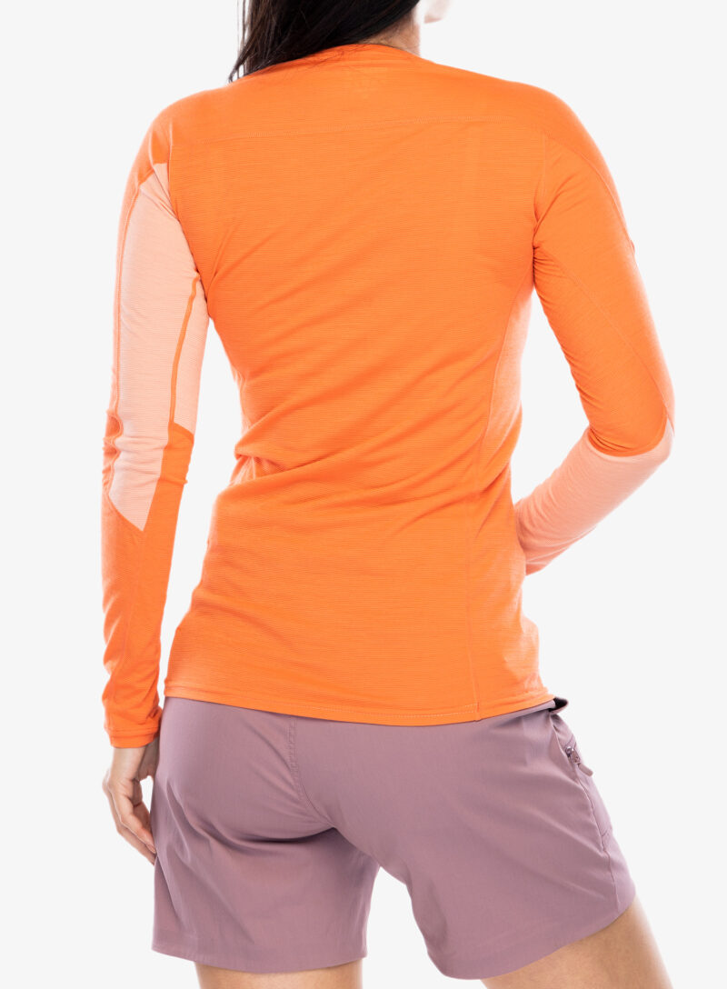 Bluza de corp femei Norrona Falketind Equaliser Merino Round Neck - peach amber/orange alert preţ