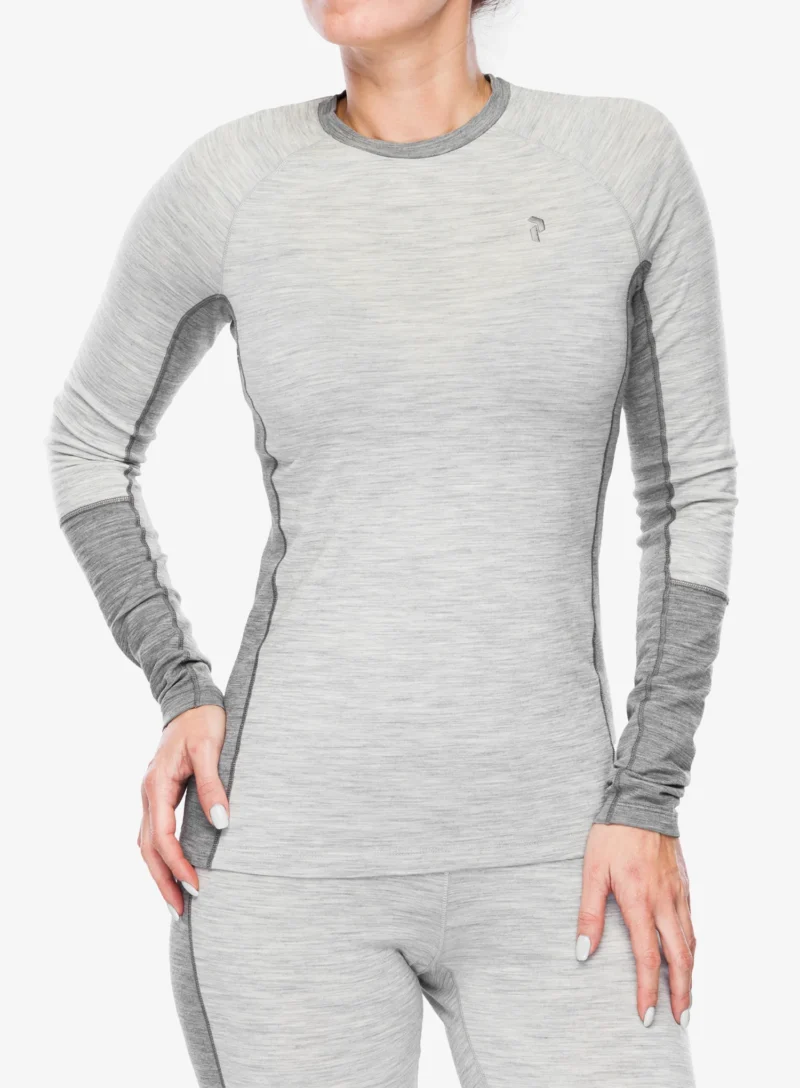 Bluza de corp femei Peak Performance Magic Crew - med grey melange