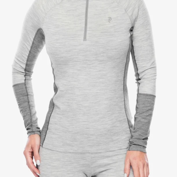 Bluza de corp femei Peak Performance Magic Half Zip - med grey melange