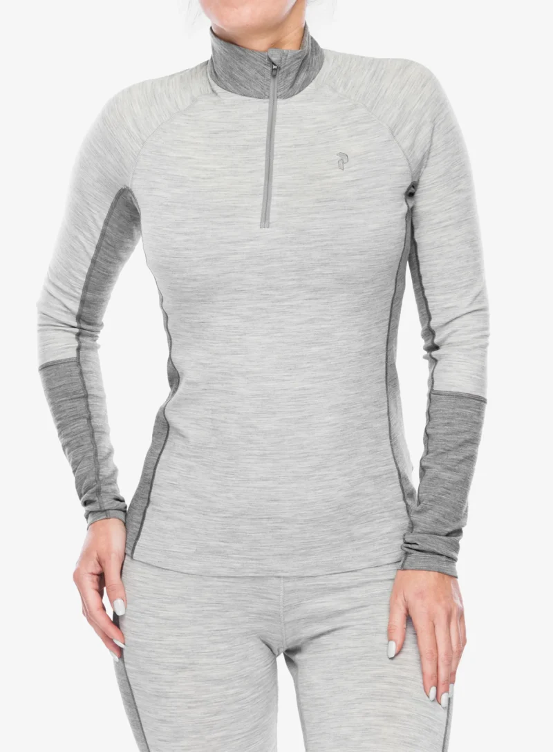 Bluza de corp femei Peak Performance Magic Half Zip - med grey melange