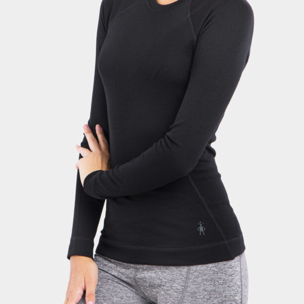 Bluza de corp femei SmartWool Merino 250 Baselayer Crew - black preţ