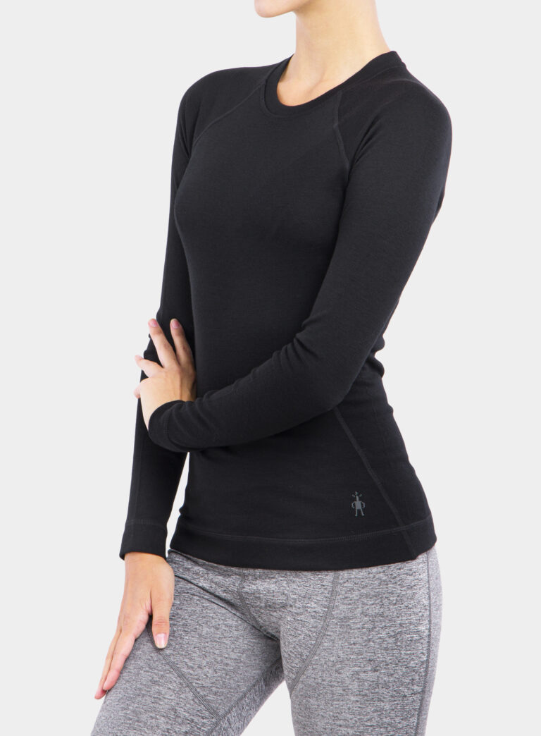 Bluza de corp femei SmartWool Merino 250 Baselayer Crew - black preţ