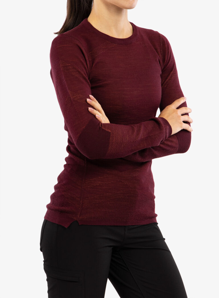 Cumpăra Bluza de corp femei Smartwool Intraknit Merino Crew - black cherry