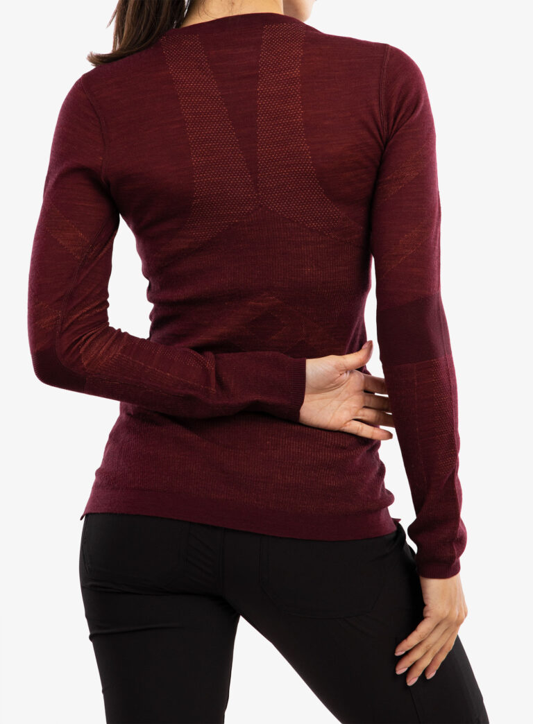 Preţ Bluza de corp femei Smartwool Intraknit Merino Crew - black cherry