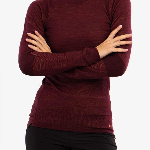 Original Bluza de corp femei Smartwool Intraknit Merino Crew - black cherry