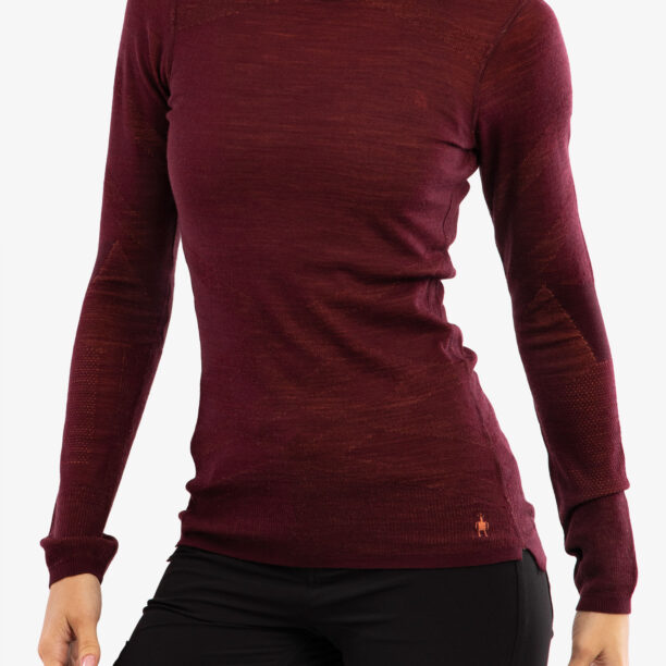 Bluza de corp femei Smartwool Intraknit Merino Crew - black cherry