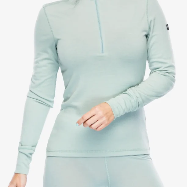 Bluza de corp femei Super.natural Arctic230 Zip 1/4 - light jade