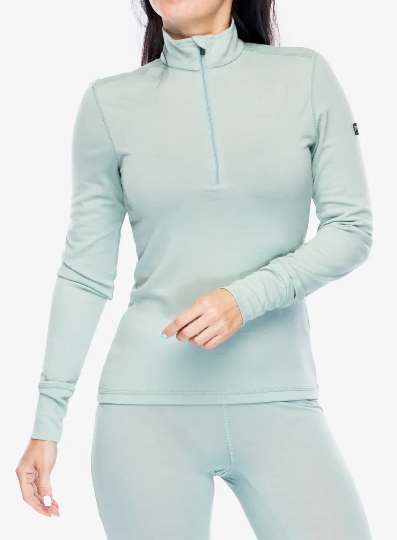 Bluza de corp femei Super.natural Arctic230 Zip 1/4 - light jade