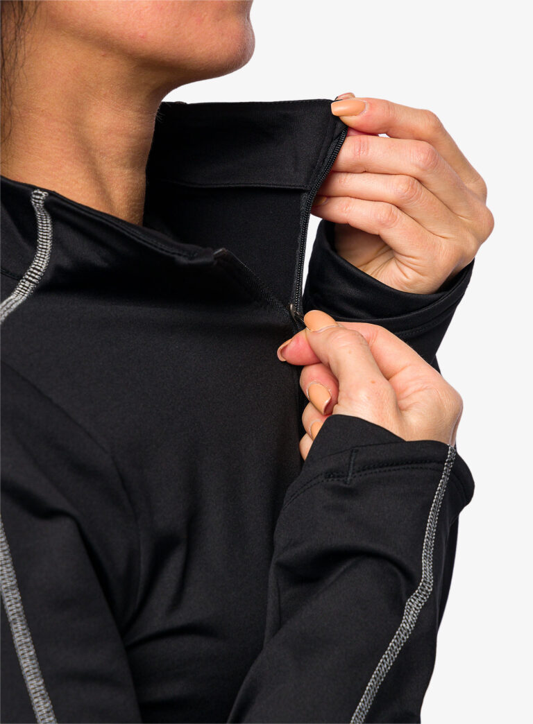 Bluza de corp femei Under Armour Train Cold Weather 1/2 Zip - black/jet gray - imagine 6