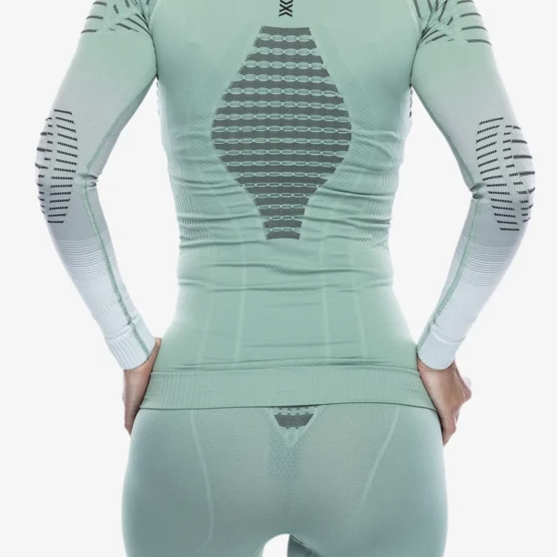 Bluza de corp femei X-Bionic Invent Fx Shirt LS - s.green/l.grey/optical white preţ