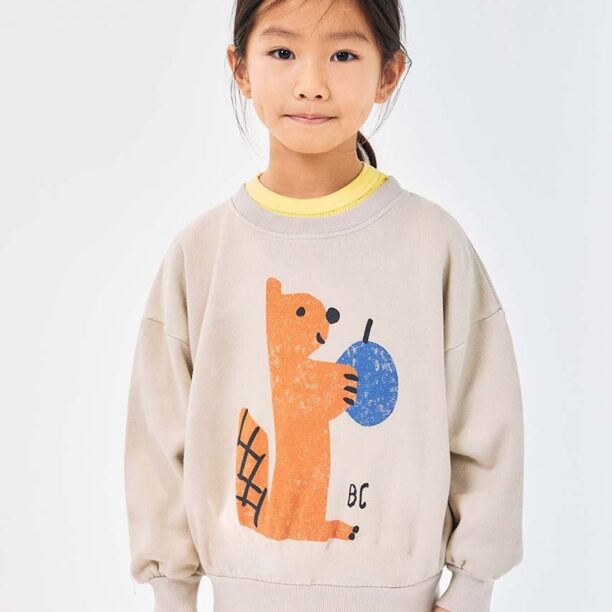 Bobo Choses bluza copii Hungry Squirrel culoarea bej