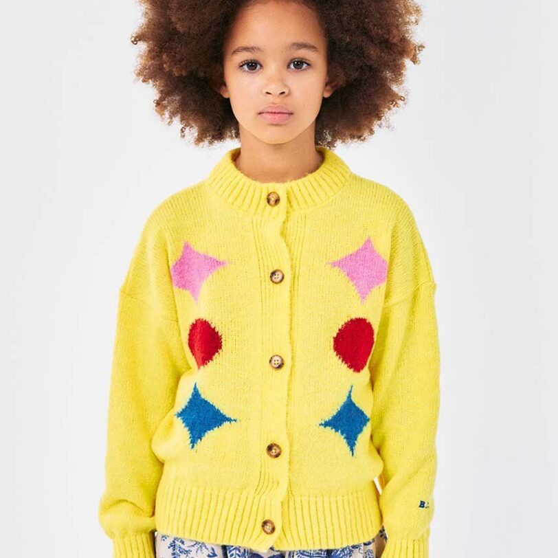 Bobo Choses cardigan cu amestec de lână pentru copii Sparkles culoarea galben