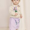 Bobo Choses cardigan din bumbac pentru bebeluși Pansy Flower culoarea alb