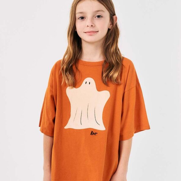 Bobo Choses tricou de bumbac pentru copii Funny Ghost culoarea portocaliu