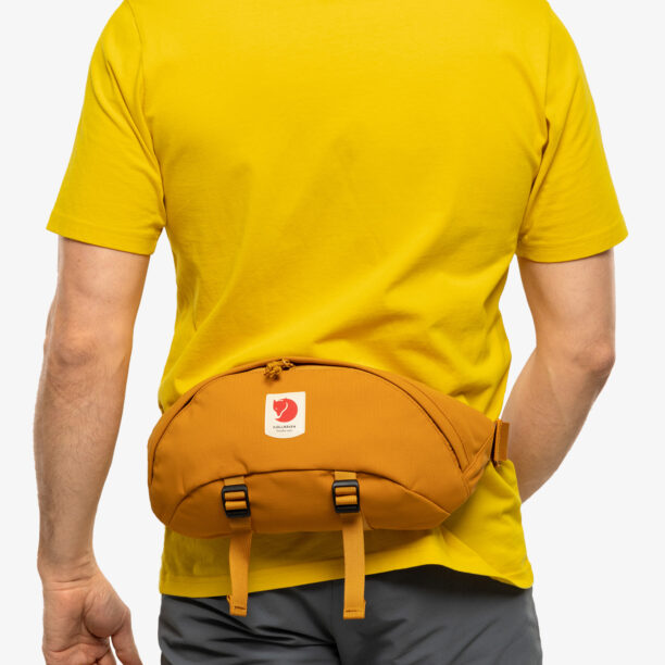 Original Borsetă de sold Fjallraven Ulvo Hip Pack Large - red gold