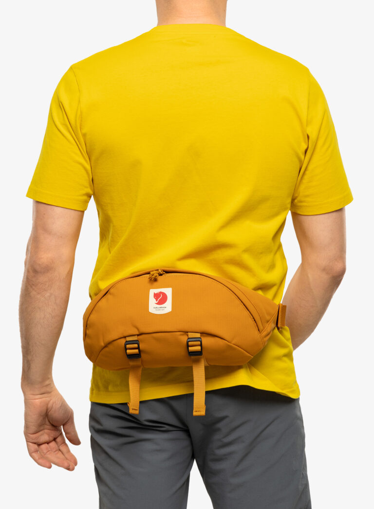 Original Borsetă de sold Fjallraven Ulvo Hip Pack Large - red gold