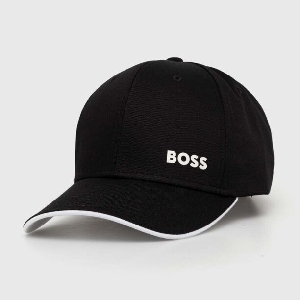 Boss Green șapcă de baseball din bumbac culoarea negru