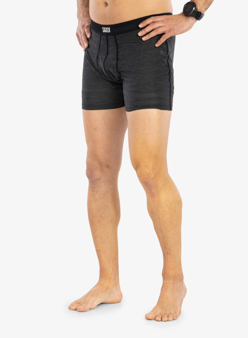 Cumpăra Boxeri Saxx Hot Shot Boxer Brief Fly - black heather