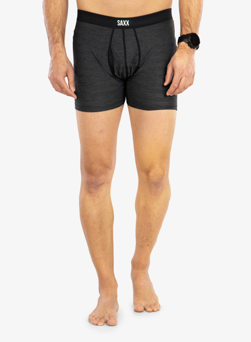 Boxeri Saxx Hot Shot Boxer Brief Fly - black heather