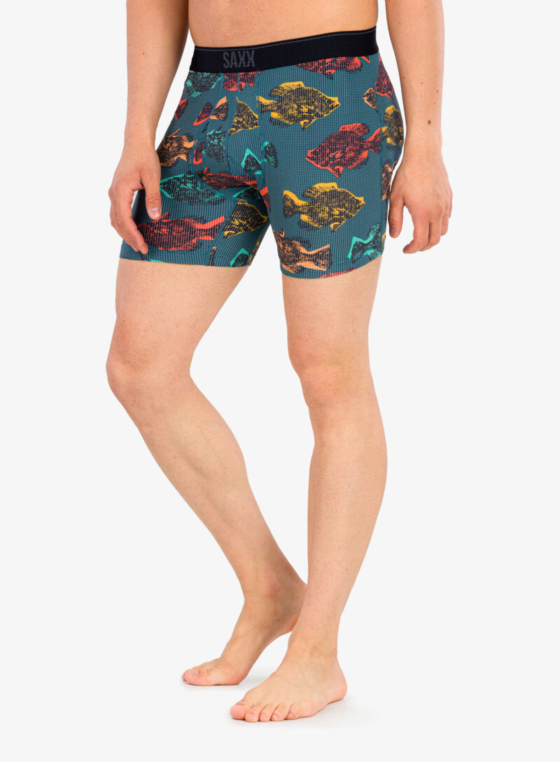 Preţ Boxeri Saxx Quest Boxer Brief Fly - shadow fish/storm blue