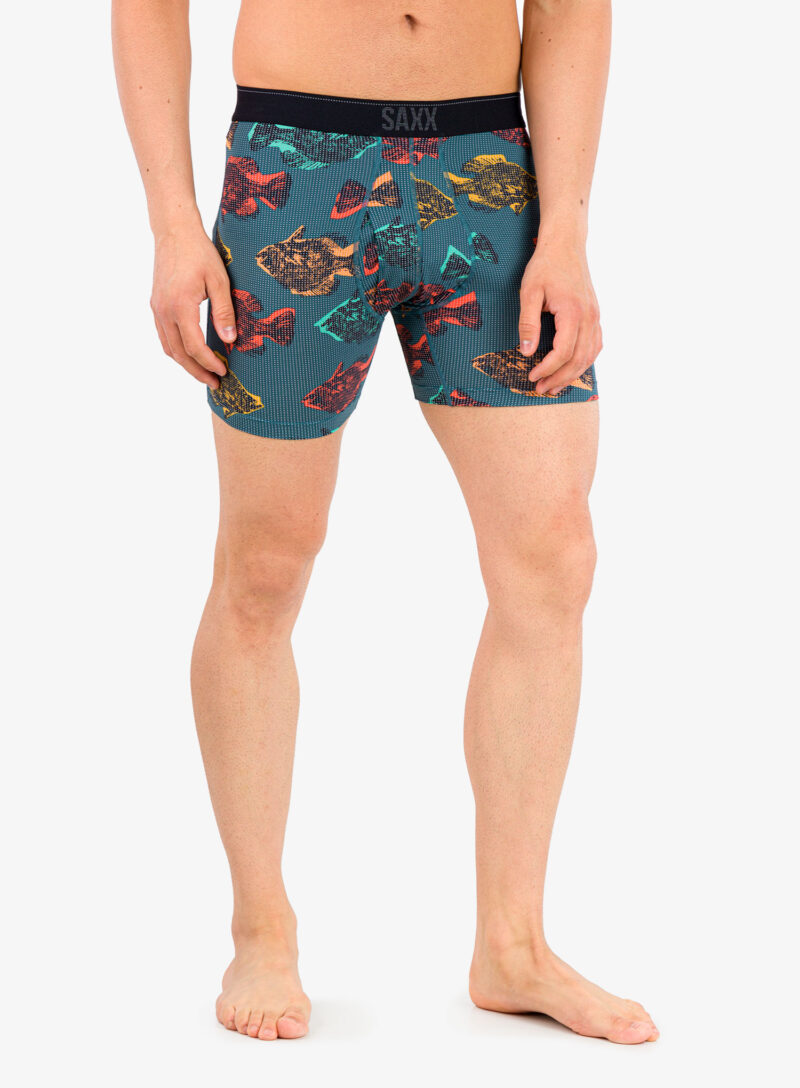 Boxeri Saxx Quest Boxer Brief Fly - shadow fish/storm blue