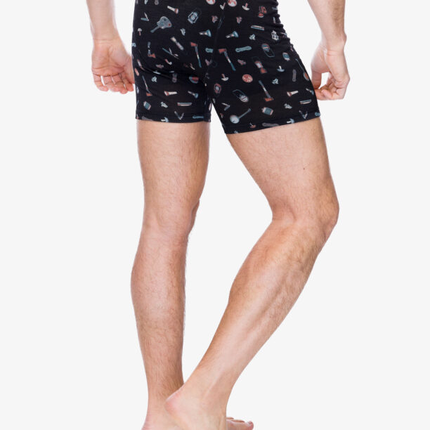 Preţ Boxeri Smartwool Merino Print Boxer Brief Boxed - black gone camping