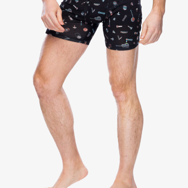 Boxeri Smartwool Merino Print Boxer Brief Boxed - black gone camping