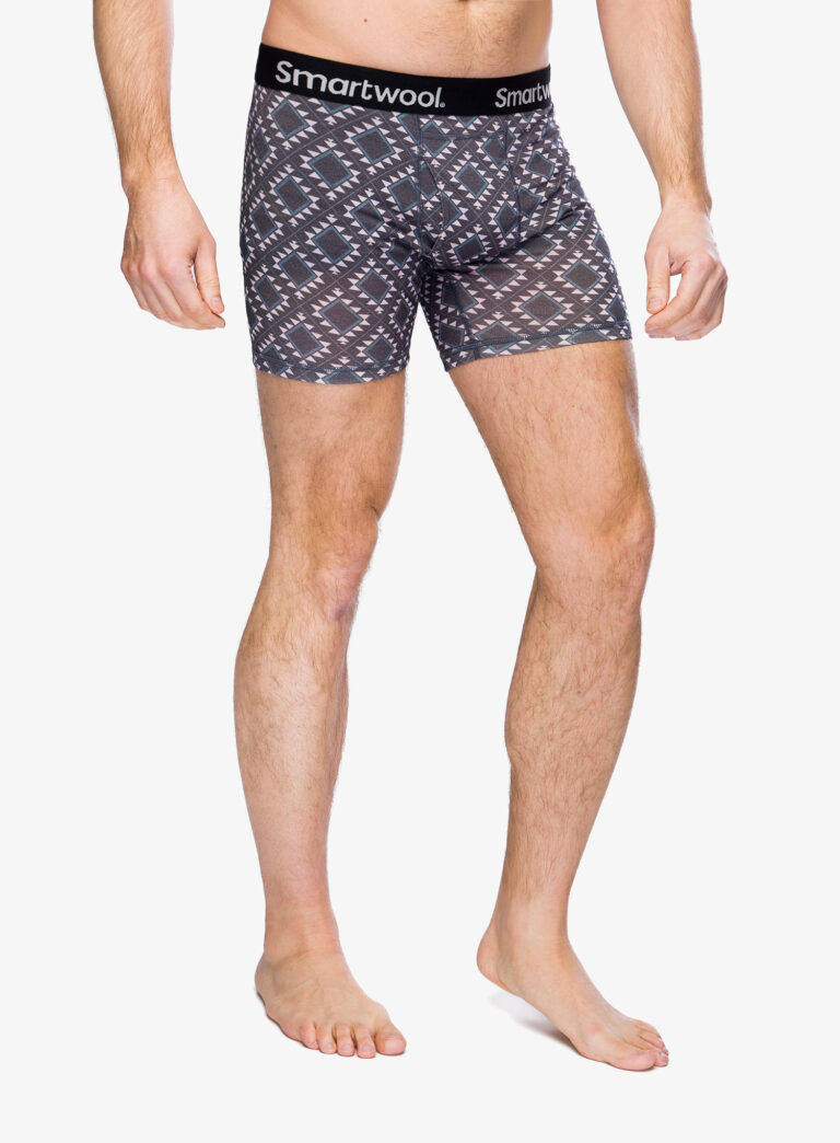 Cumpăra Boxeri Smartwool Merino Print Boxer Brief Boxed - medium gray