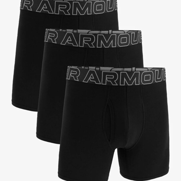 Boxeri Under Armour Performance Cotton 6 in 3-Pack Boxerjock - black/black/steel