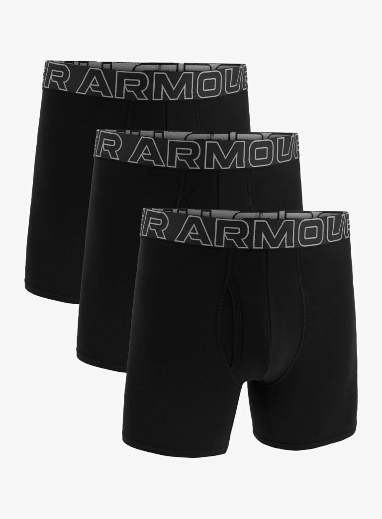 Boxeri Under Armour Performance Cotton 6 in 3-Pack Boxerjock - black/black/steel