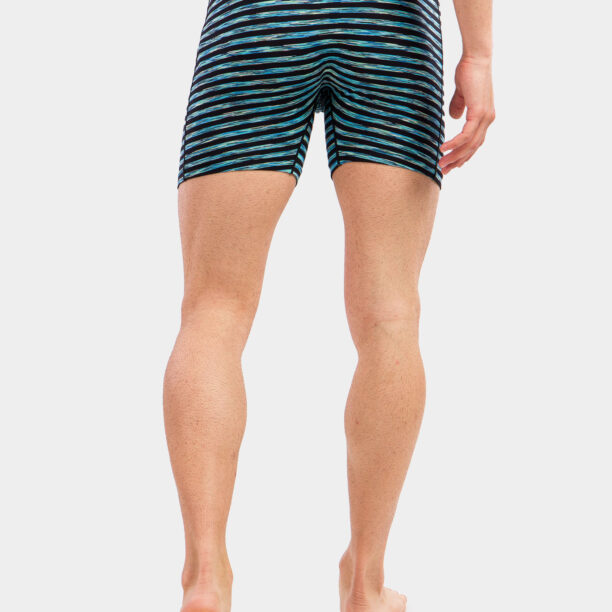 Boxeri barbati SAXX Vibe Boxer Modern Fit - black space hiker stripe preţ