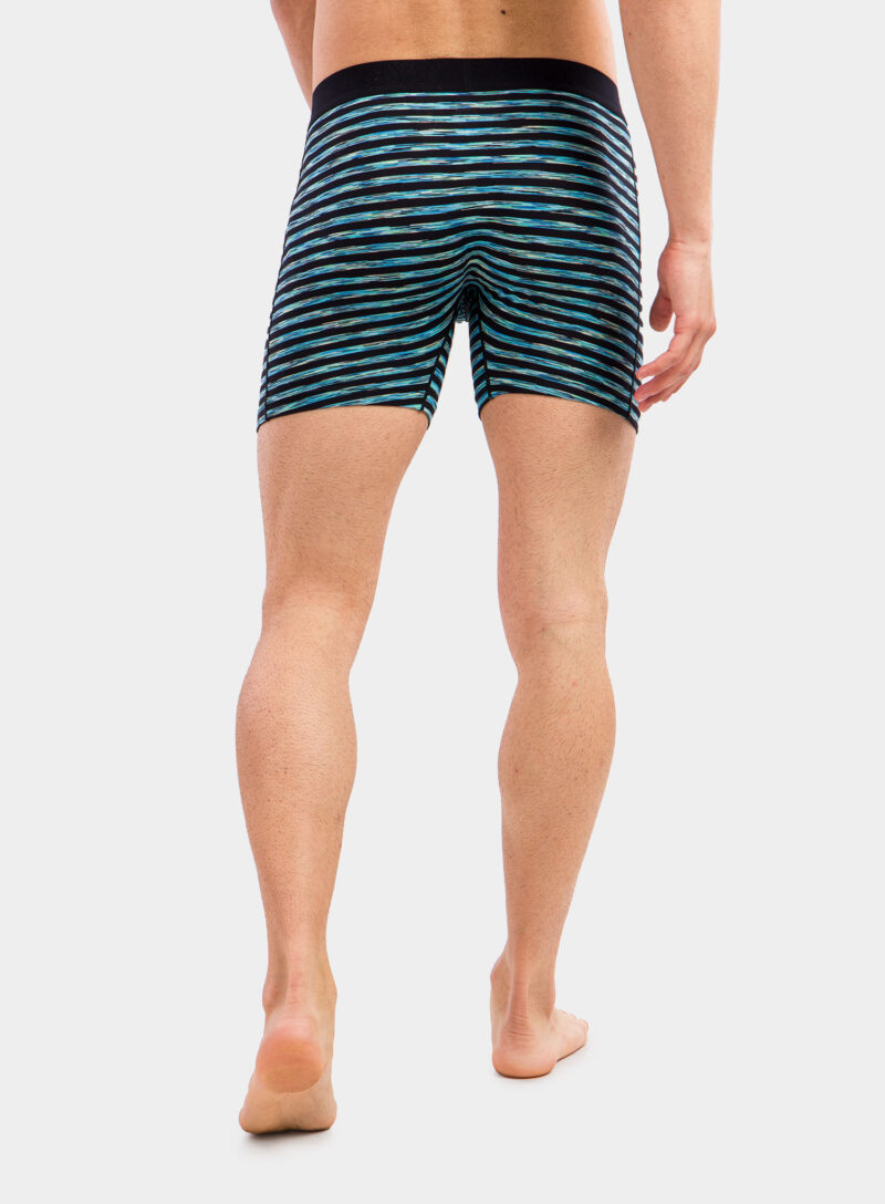 Boxeri barbati SAXX Vibe Boxer Modern Fit - black space hiker stripe preţ