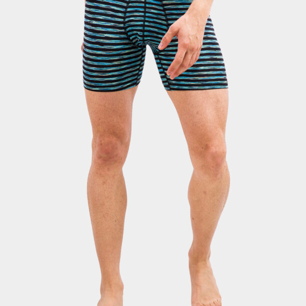 Boxeri barbati SAXX Vibe Boxer Modern Fit - black space hiker stripe