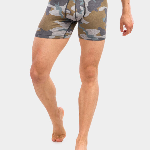 Original Boxeri barbati SAXX Vibe Boxer Modern Fit - grey supersize camo