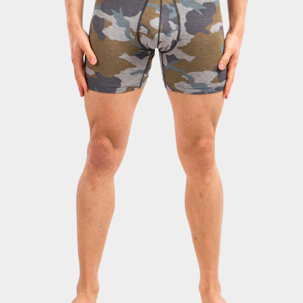 Boxeri barbati SAXX Vibe Boxer Modern Fit - grey supersize camo