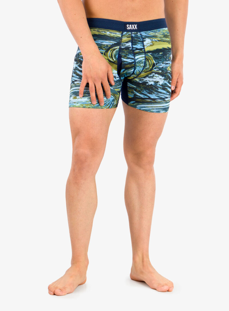 Cumpăra Boxeri barbati Saxx Hot Shot Boxer Brief Fly - water camo/dark ink