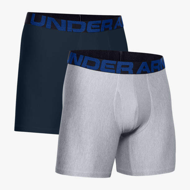 Boxeri barbati Under Armour Tech 6in 2 Pack - academy/mod gray light heather