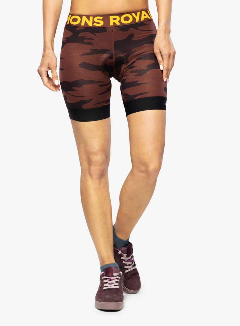 Boxeri termici femei Mons Royale Enduro Bike Short Liner - chocolate camo