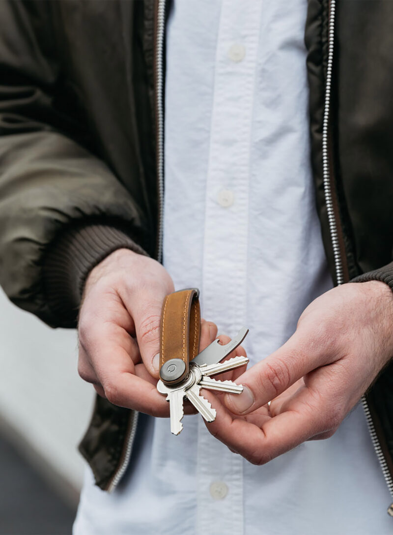 Cumpăra Breloc Orbitkey Crazy-Horse - chestnut brown/brown